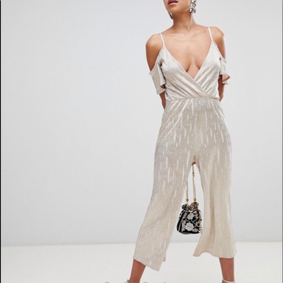 gold jumpsuit asos
